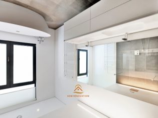 Publication Instagram Entreprise Rénovation Immobilier Photos Avis Client Marine Beige Moderne Professionnel (1)